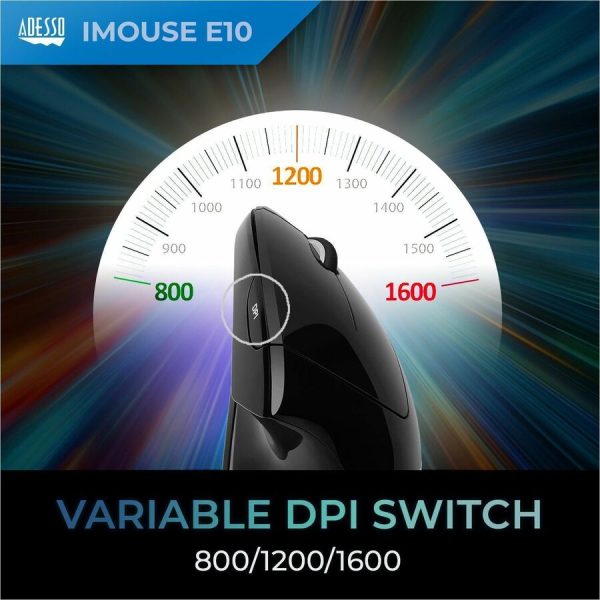 Adesso iMouse E10 2.4 GHz RF Wireless Vertical Ergonomic Mouse - Image 7