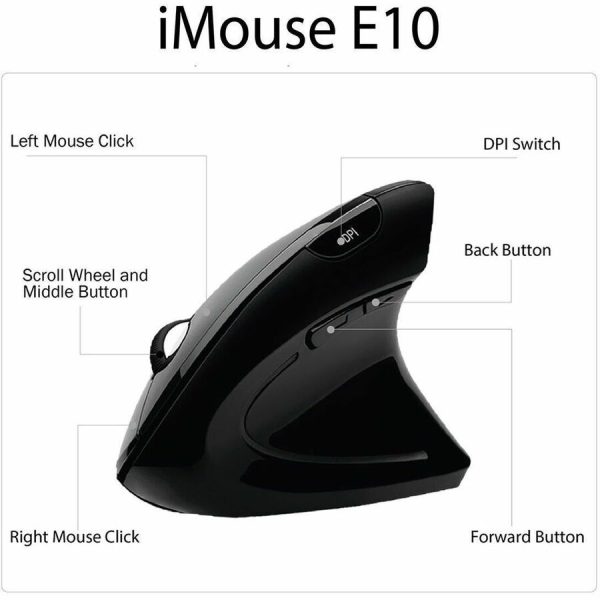 Adesso iMouse E10 2.4 GHz RF Wireless Vertical Ergonomic Mouse - Image 10