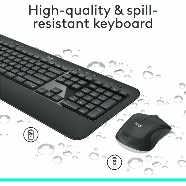 Logitech MK540 Advanced Wireless Keyboard and Mouse Combo for Windows, 2.4 GHz Unifying USB-Receiver - Image 4
