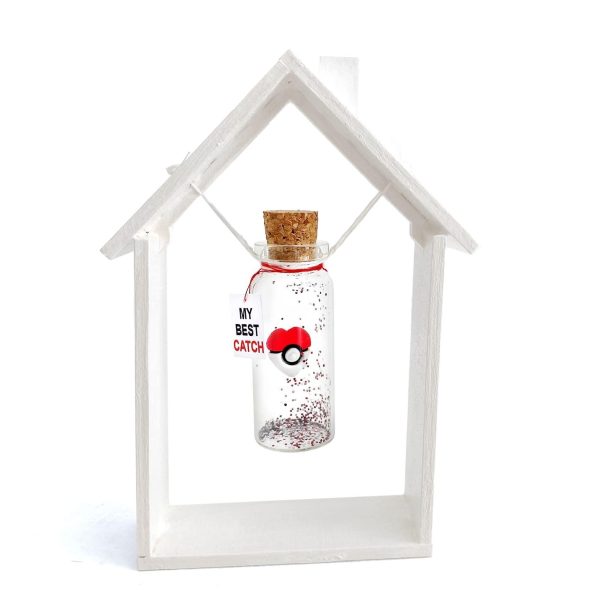 Cute Anniversary Present For Girlfriend or Boyfriend Unique Game Inspired Romantic Bottle Anniversary Love Wish Jar (White Frame My Best Catch)
