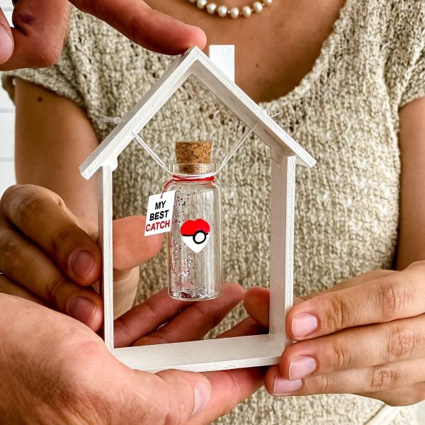 Cute Anniversary Present For Girlfriend or Boyfriend Unique Game Inspired Romantic Bottle Anniversary Love Wish Jar (White Frame My Best Catch) - Image 2