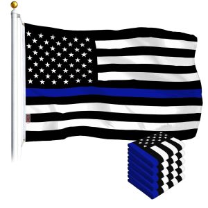 Thin Blue Line Flag 3x5 Ft 5-Pack Printed Polyester By G128