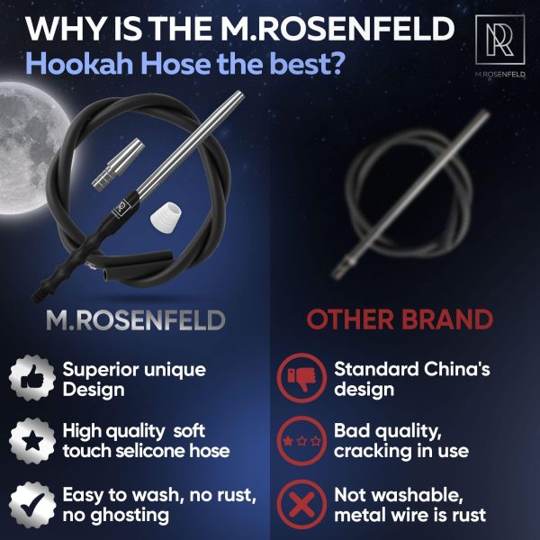M. ROSENFELD Hookah Adapter & Mouthpiece   Cleanable Hookah Hose Silicone (60 in.) and Convenient Aluminum Made Mouthpiece (15 in.) Modern Hookahs & Accessories - Image 4
