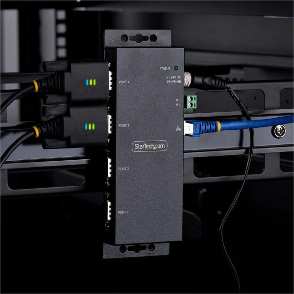 StarTech.com 4-Port Serial to Ethernet Adapter, IP Serial Device Server For Remote RS232 Devices, Wall/DIN Rail Mount, LAN To DB9 Converter - Image 8