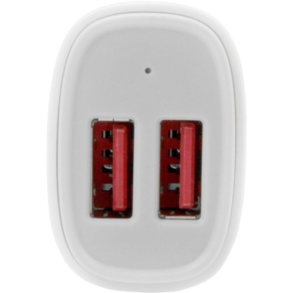 StarTech.com Dual Port USB Car Charger - White - High Power 24W/4.8A - 2 port USB Car Charger - Charge two tablets at once - Image 2
