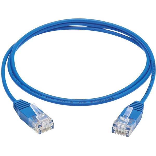 Eaton Tripp Lite Series Cat6 Gigabit Molded Ultra-Slim UTP Ethernet Cable (RJ45 M/M), Blue, 3 ft. (0.91 m) - Image 2