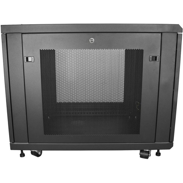 StarTech.com 12U 19" Server Rack Cabinet 4 Post Adjustable Depth 2-30" w/Casters/Cable Management/1U Shelf, Locking Doors and Side Panels - Image 2