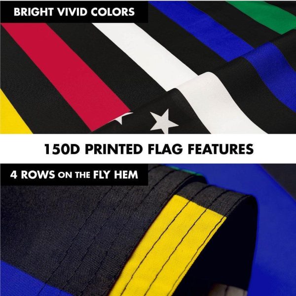 G128 Combo Pack: 6 Ft Tangle Free Spinning Flagpole (White) & Thin Line Civil Services Flag 3x5 Ft Printed 150D Polyester, Brass Grommets (Flag Included) Aluminum Flag Pole - Image 5