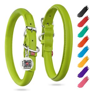 Ultra Soft Rolled Leather Dog Collar for Small Dogs   Soft Padded Dog Collars for Medium Dogs   Puppy Collars for Large Breed Dogs   Male and Female Dog Collar