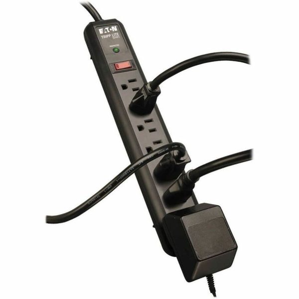 Eaton Tripp Lite Series Protect It! 7-Outlet Surge Protector, 6 Right-Angle Outlets, 4 ft. (1.22 m) Cord, 1080 Joules, Diagnostic LED, Black Housing - Image 3