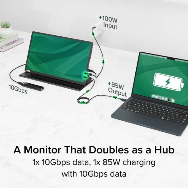 Plugable USB C Portable Monitor 15.6 Inch, 100W Pass-Through Charging for Your Laptop Smartphone Tablet - Image 5