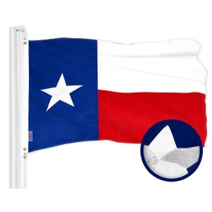 G128 Texas TX State Flag | 16x24 In | ToughWeave Series Embroidered 300D Polyester | Embroidered Design, Indoor/Outdoor, Brass Grommets