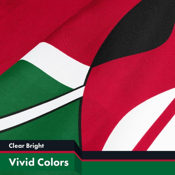 G128 5 Pack: Kenya (Kenyan) Flag | 3x5 feet | Printed 150D Indoor/Outdoor, Vibrant Colors, Brass Grommets, Quality Polyester, Much Thicker More Durable Than 100D 75D Polyester - Image 3