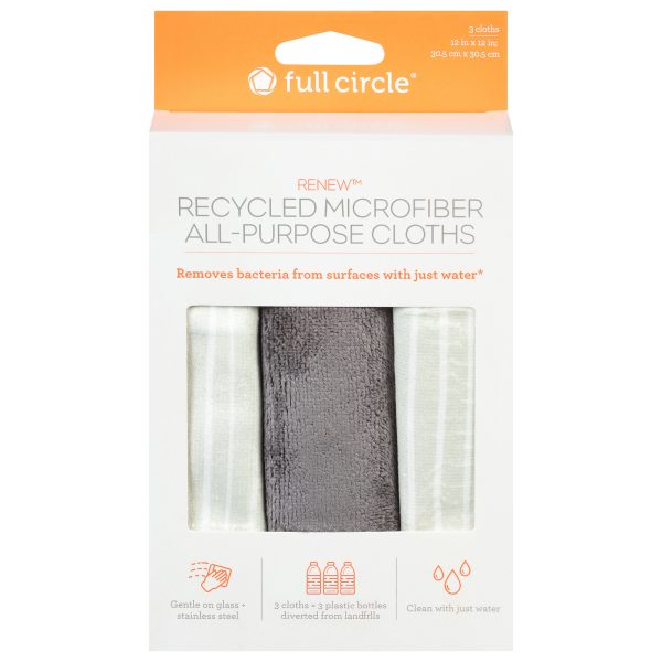 Full Circle Home - Cloths Microfiber Stripes - Case of 6-3 CT