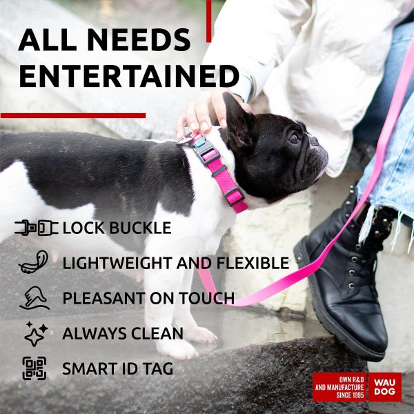 Waterproof Dog Collar   Adjustable Dog Collar for Large Dogs Small and Medium Dogs   Breakaway Dog Collar Waterproof with Plastic Buckle and QR Dog Tag   Boy & Girl Dog Collars (Pink) - Image 5