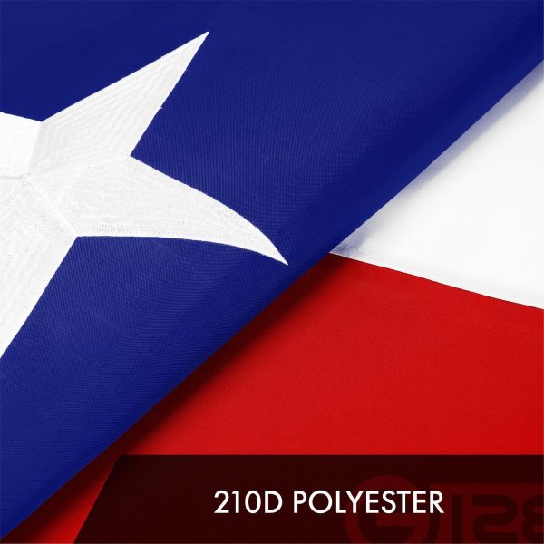 G128 Texas TX State Flag | 6x10 Ft | ToughWeave Series Embroidered 300D Polyester | Embroidered Design, Indoor/Outdoor, Brass Grommets - Image 4