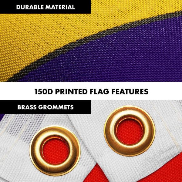 G128 Combo Pack: 6 Ft Tangle Free Spinning Flagpole (White) & Malaysia Flag 3x5 Ft Printed 150D Polyester, Brass Grommets (Flag Included) Aluminum Flag Pole - Image 4