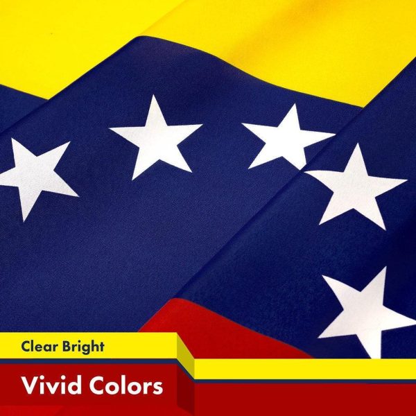 G128 3 Pack: Venezuela Venezuelan Flag | 3x5 Ft | Printed 150D Polyester - Indoor/Outdoor, Vibrant Colors, Brass Grommets, Quality Polyester, Much Thicker More Durable Than 100D 75D Polyester - Image 3