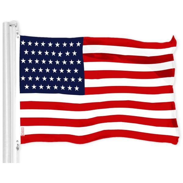 G128 American USA 51 Stars Flag | 3x5 Ft | LiteWeave Pro Series Printed 150D Polyester | Indoor/Outdoor, Vibrant Colors, Brass Grommets, Thicker and More Durable Than 100D 75D Polyester