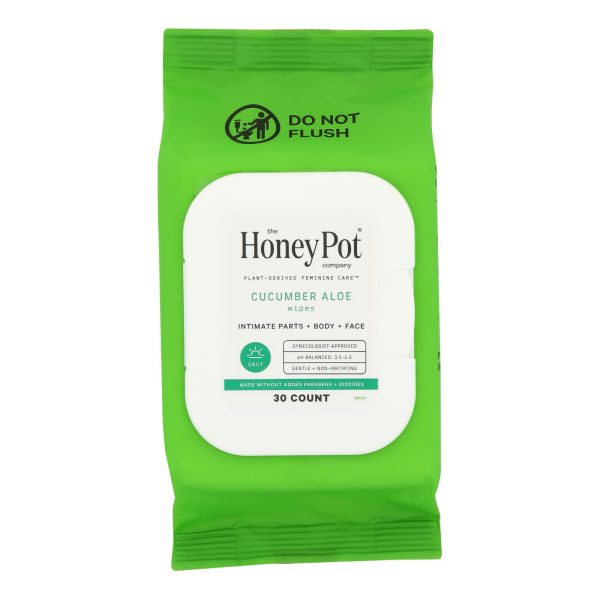 The Honey Pot - Wipes Intimt Cucumber Alo - EA of 1-30 CT - Image 2