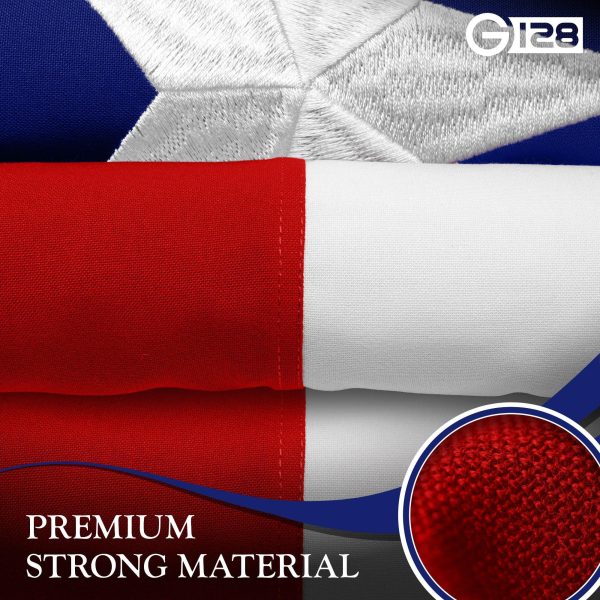 G128 Texas State Flag | 8x12 Ft | StormFlyer Series Embroidered 220GSM Spun Polyester | Embroidered Design, Indoor/Outdoor, Brass Grommets, Heavy Duty, All Weather - Image 8