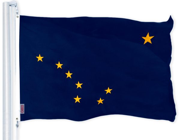 G128 Combo Pack: USA American Flag 3x5 Ft 150D Printed Stars & Alaska State Flag 3x5 Ft 150D Printed - Image 2