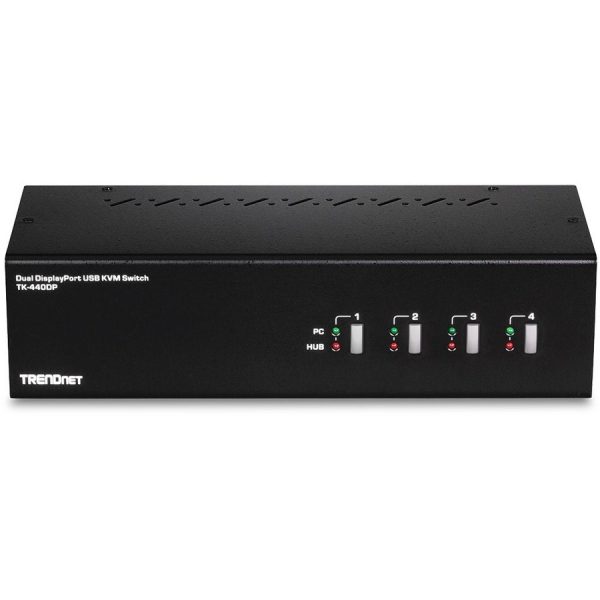 TRENDnet 4-Port Dual Monitor DisplayPort KVM Switch With Audio, 2-Port USB 2.0 Hub, 4K UHD Resolution Up To 3840 x 2160, Connect 4 DisplayPort Monitors, Dual Monitor 4 Port KVM Switch, Black, TK-440DP - Image 9