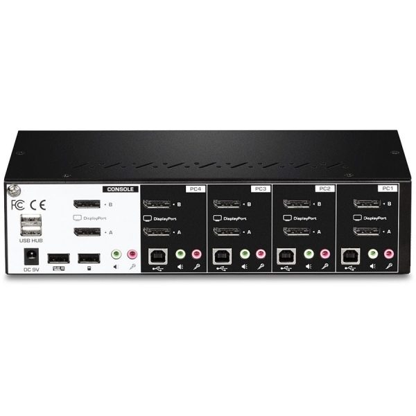 TRENDnet 4-Port Dual Monitor DisplayPort KVM Switch With Audio, 2-Port USB 2.0 Hub, 4K UHD Resolution Up To 3840 x 2160, Connect 4 DisplayPort Monitors, Dual Monitor 4 Port KVM Switch, Black, TK-440DP - Image 10
