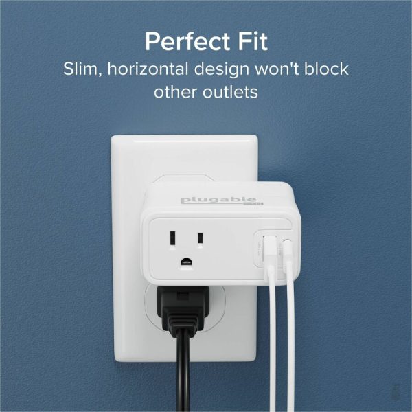 Plugable Wall Outlet Extender with 1x USB-C and 1x USB, 32W USB C Charger Block - Image 2