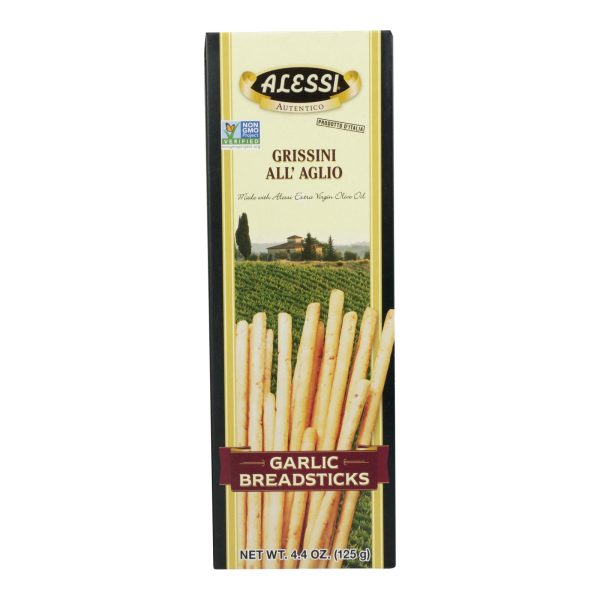 Alessi - Breadsticks - Garlic - Case of 12 - 4.4 oz. - Image 2