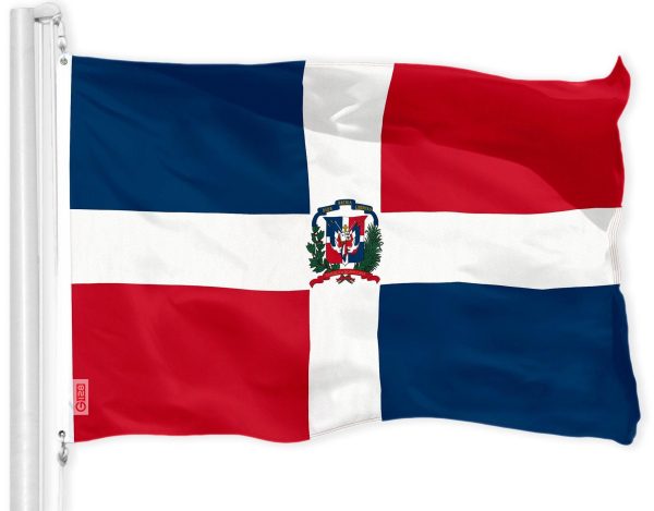 G128 Combo Pack: USA American Flag 3x5 Ft 150D Printed Stars & Dominican Republic Flag 3x5 Ft 150D Printed - Image 2