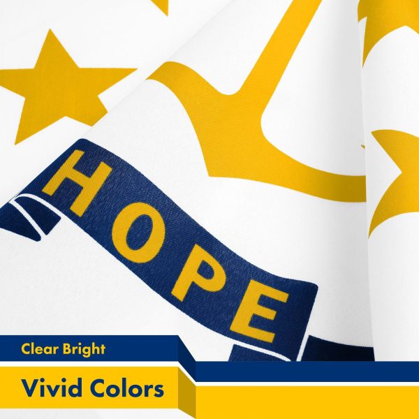 G128 5 Pack: Rhode Island RI State Flag | 3x5 Ft | LiteWeave Pro Series Printed 150D Polyester | Indoor/Outdoor, Vibrant Colors, Brass Grommets, Thicker and More Durable Than 100D 75D Polyester - Image 3