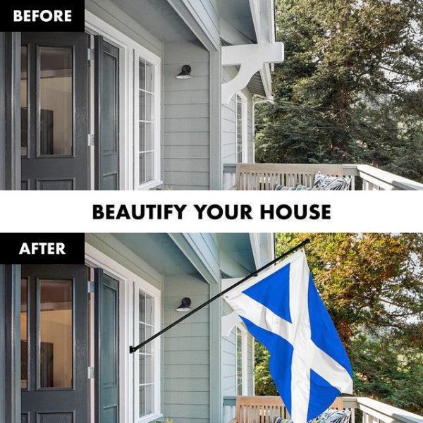 G128 Combo Pack: 6 Feet Tangle Free Spinning Flagpole (Black) Scotland Scottish Flag 3x5 ft Printed 150D Brass Grommets (Flag Included) Aluminum Flag Pole - Image 3