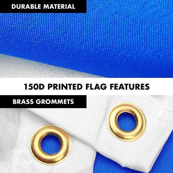 G128 Combo Pack: 6 Feet Tangle Free Spinning Flagpole (Black) Scotland Scottish Flag 3x5 ft Printed 150D Brass Grommets (Flag Included) Aluminum Flag Pole - Image 4