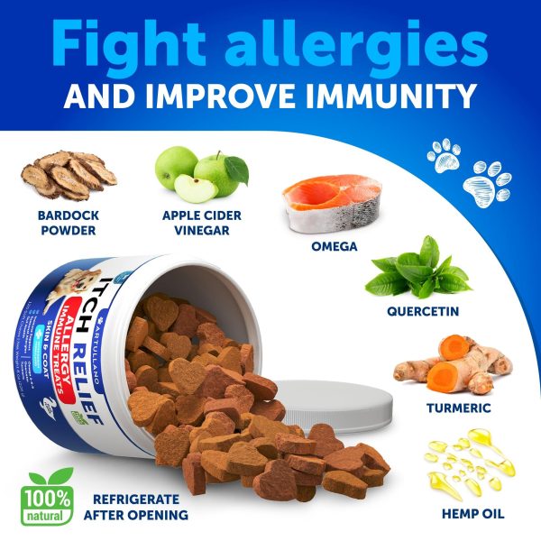 Dog Allergy Relief Chews   Itching Skin Relief for Dogs   Fish Oil   Omega 3   Seasonal Allergies Pills   Skin & Coat Anti ItchHot Spots Treatment   Canine Immune Health Supplement   120 Soft Treats - Image 4