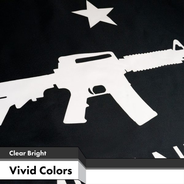 Come and Take It Rifle Black Flag 3x5 Ft 5-Pack Printed 150D Polyester By G128 - Image 3