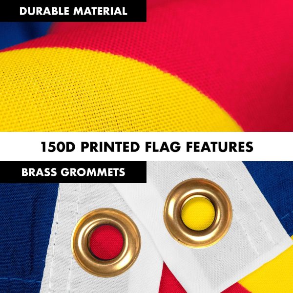 G128 Combo Pack: 6 Feet Tangle Free Spinning Flagpole (White) Colorado CO State Flag 3x5 ft Printed 150D Brass Grommets (Flag Included) Aluminum Flag Pole - Image 4