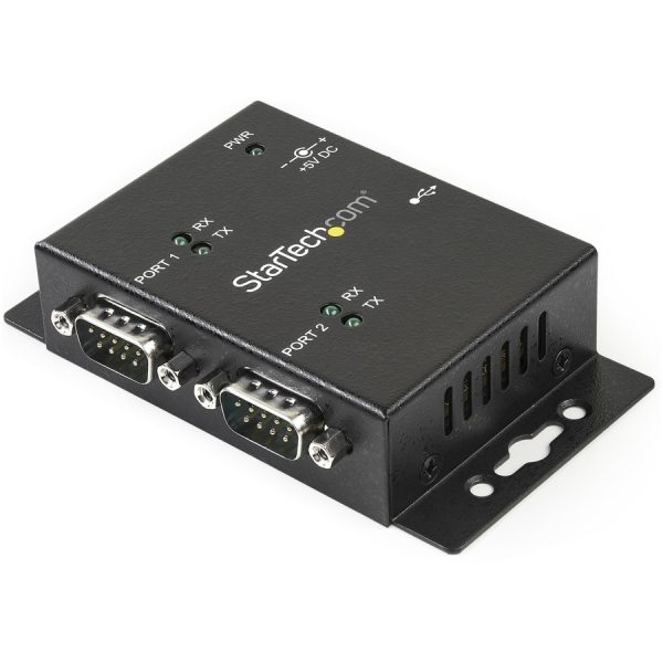 StarTech.com USB to Serial Adapter â€" 2 Port â€" Wall Mount â€" Din Rail Clips â€" Industrial â€" COM Port Retention â€" FTDI â€" DB9