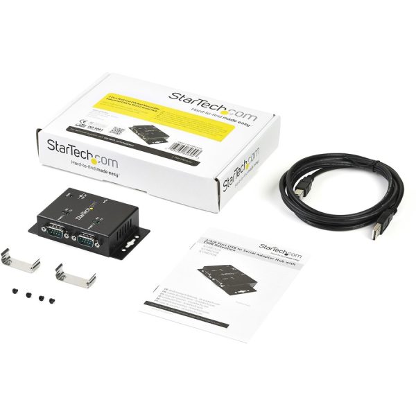 StarTech.com USB to Serial Adapter â€" 2 Port â€" Wall Mount â€" Din Rail Clips â€" Industrial â€" COM Port Retention â€" FTDI â€" DB9 - Image 5
