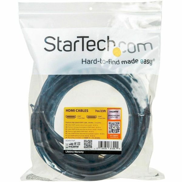 StarTech.com 23ft (7m) Premium Certified HDMI 2.0 Cable with Ethernet, High Speed Ultra HD 4K 60Hz HDMI Cable HDR10, UHD HDMI Monitor Cord - Image 2