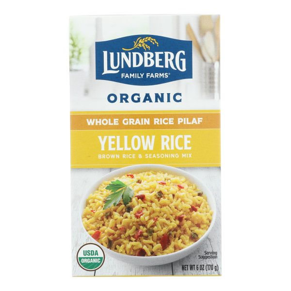 Lundberg Family Farms Organic Whole Grain Yellow Rice - Case of 6 - 6 oz.