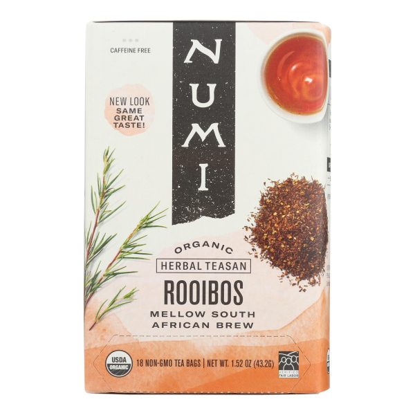 Numi Red Mellow Bush Rooibos Tea - 18 Tea Bags - Case of 6 - Image 2