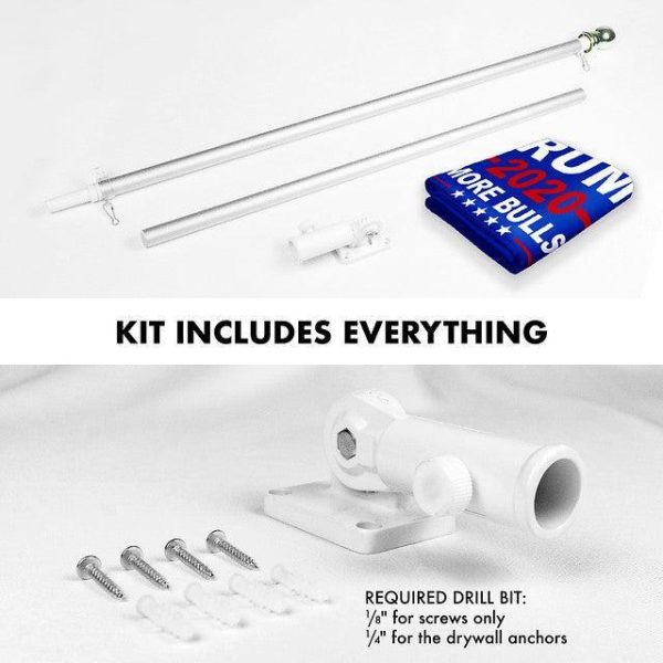 G128 Combo Pack: 6 Feet Tangle Free Spinning Flagpole (Silver) Trump No More Bullshit Flag 3x5 ft Printed 150D Brass Grommets (Flag Included) Aluminum Flag Pole - Image 2