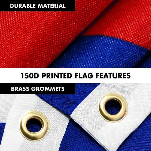 G128 Combo Pack: 6 Feet Tangle Free Spinning Flagpole (Silver) Trump No More Bullshit Flag 3x5 ft Printed 150D Brass Grommets (Flag Included) Aluminum Flag Pole - Image 4