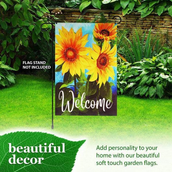 G128 Garden Flag Welcome Sunflowers Blue Sky | 12x18 Inch | Printed Blockout Polyester - Everyday Decoration - Image 8