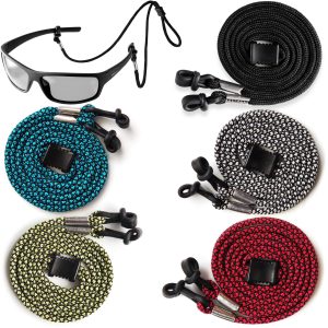 SIGONNA Eyeglasses String Holder Strap Cord   Eyeglass Chain for Men Women   Glasses Lanyard Holders Around Neck   Sports Eye Glass Straps Sunglass Retainer   5 Cords