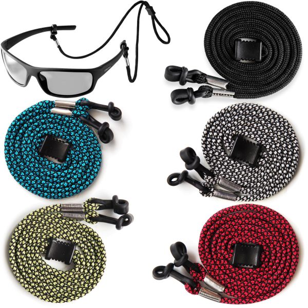 SIGONNA Eyeglasses String Holder Strap Cord   Eyeglass Chain for Men Women   Glasses Lanyard Holders Around Neck   Sports Eye Glass Straps Sunglass Retainer   5 Cords