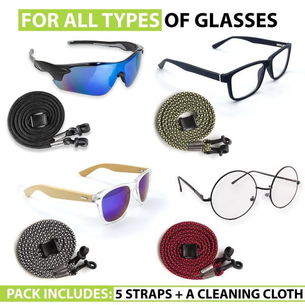 SIGONNA Eyeglasses String Holder Strap Cord   Eyeglass Chain for Men Women   Glasses Lanyard Holders Around Neck   Sports Eye Glass Straps Sunglass Retainer   5 Cords - Image 6