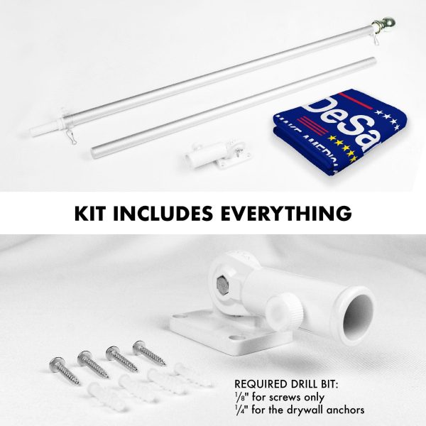 G128 Combo Pack: 6 Ft Tangle Free Aluminum Spinning Flagpole (Silver) & DeSantis Election Make America Florida Flag 3x5 Ft, LiteWeave Pro Series Printed 150D Polyester | Pole with Flag Included - Image 2