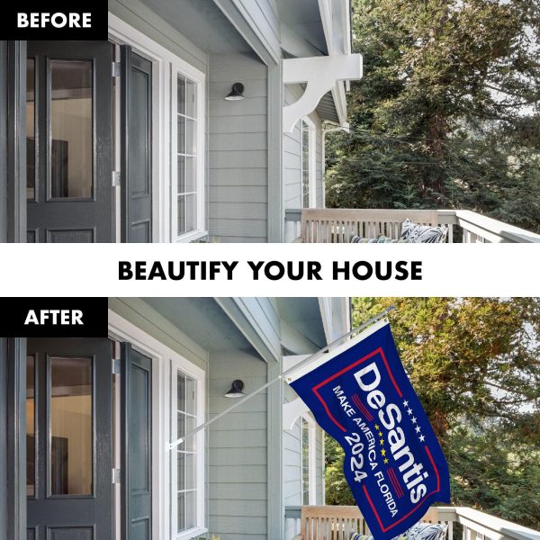 G128 Combo Pack: 6 Ft Tangle Free Aluminum Spinning Flagpole (Silver) & DeSantis Election Make America Florida Flag 3x5 Ft, LiteWeave Pro Series Printed 150D Polyester | Pole with Flag Included - Image 3